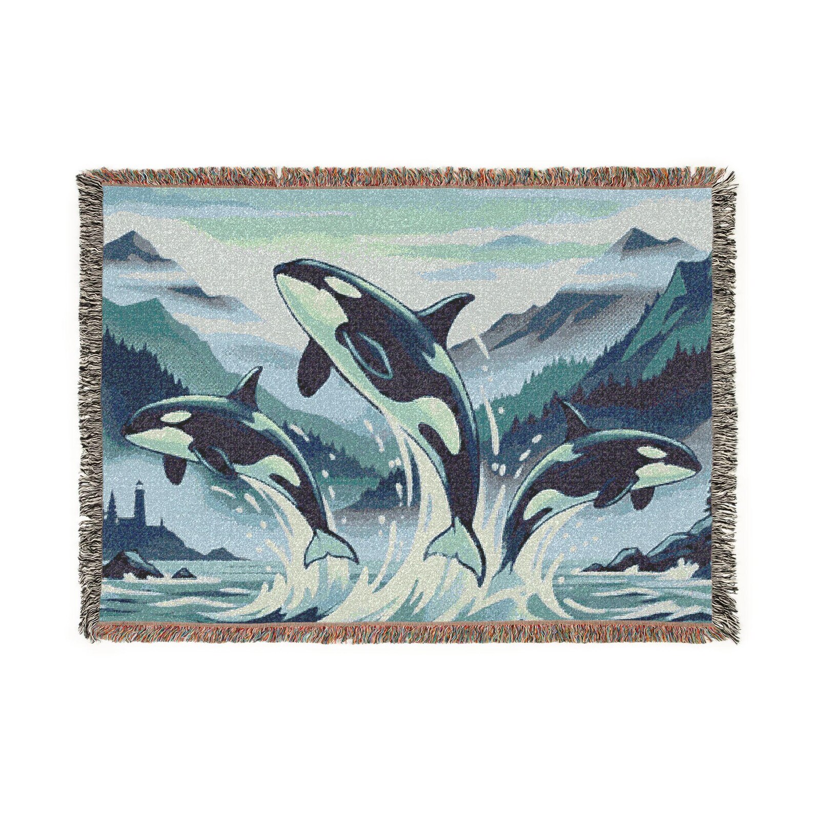 Orca Ocean Woven Blanket